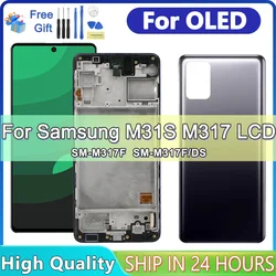 For OLED For Samsung M31S M317 Lcd Display Touch Screen+ frame Digitizer Assembly For Samsung M317F Display Screen