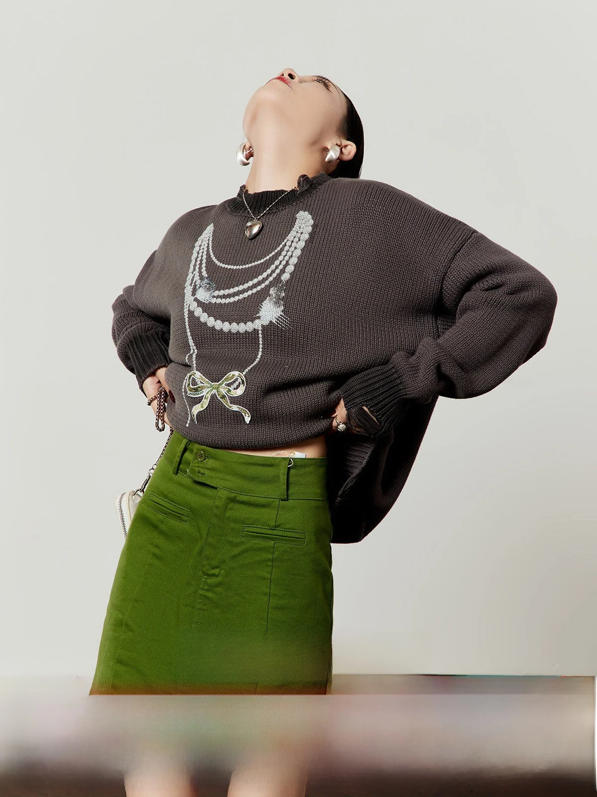 

ay Knitted Sweater Women's Loose Casual Hole Punch Printed Winter New Sle Casual Sle Commute Long Sve ort Length