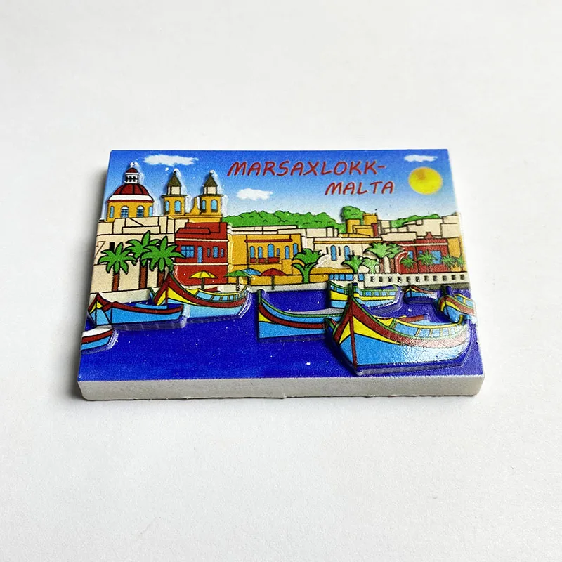 Malta tourist souvenirs, home decor items Malsashlock, ship 3D refrigerator magnets, collection of arts and crafts gifts