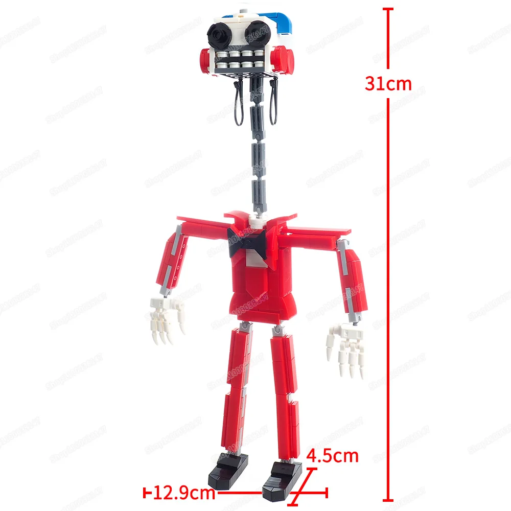 Red Mutation Death Hotline Building Block Assembly MOC Search Bow tie Phone Monster Challenge Obstacle Scene Model Gift Boy Toys