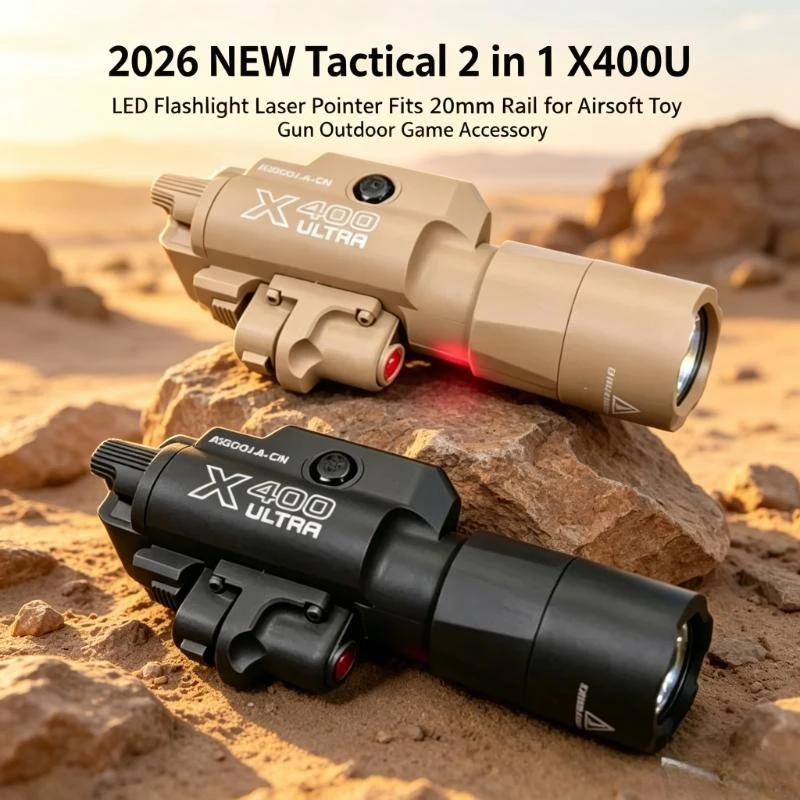 New Design X400U 20mm Rail Mount Mini LED Lamp Red Laser, Hobby Toy Blaster Modification Parts