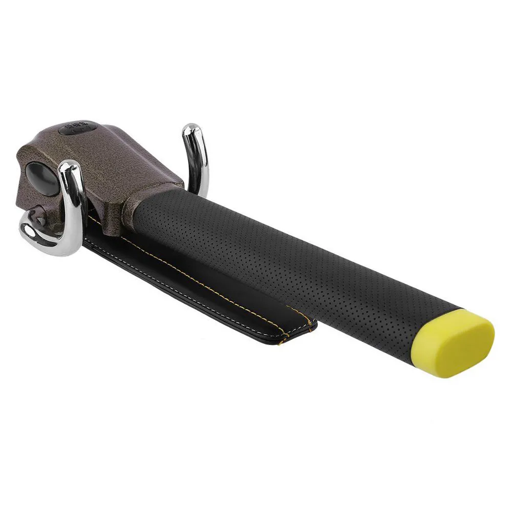 Aluminum Alloy Black Steering Wheel Lock Folding Adjustable Airbag Apron High Security Anti-Theft Car Lock for Most Steering
