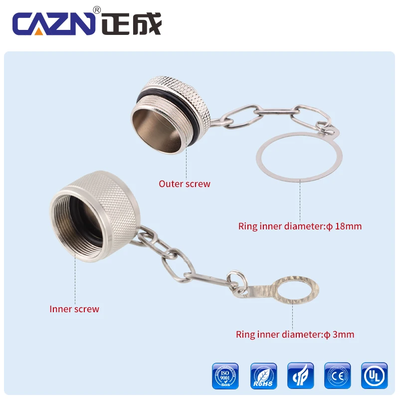 M16 Dust Cover Plastic Metal Inner Outer Thread IP67 Waterproof for Industrial Equipment