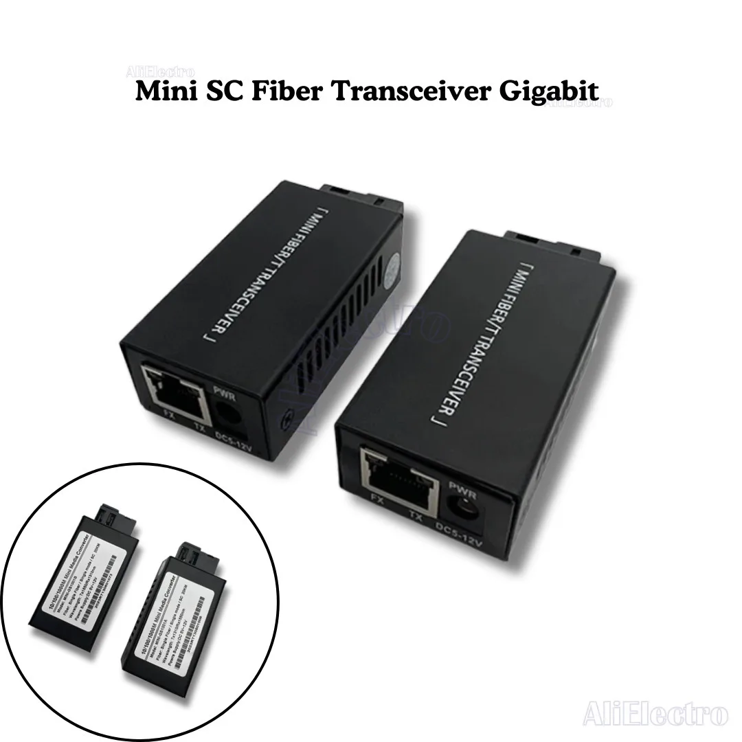 Mini SC Transceiver Gigabit Fiber Media Converter Small Size MC 1GE 1GF  1Pair 1A + 1B 1310nm And 1550nm 1Pair 10m100m1000m