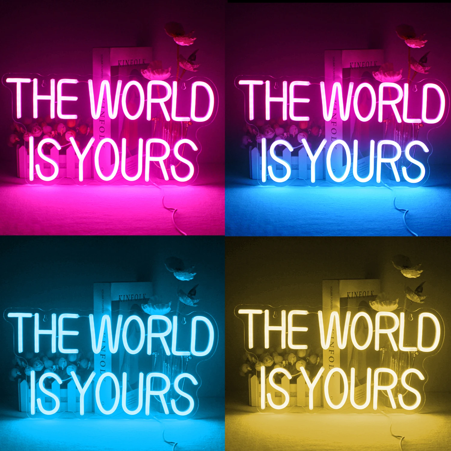 

The World Is Yours Neon Sigh LED Lights Personalized Signs Bar Birthday Party Favors Room Festival Lamps Hanging Wall Decor Item