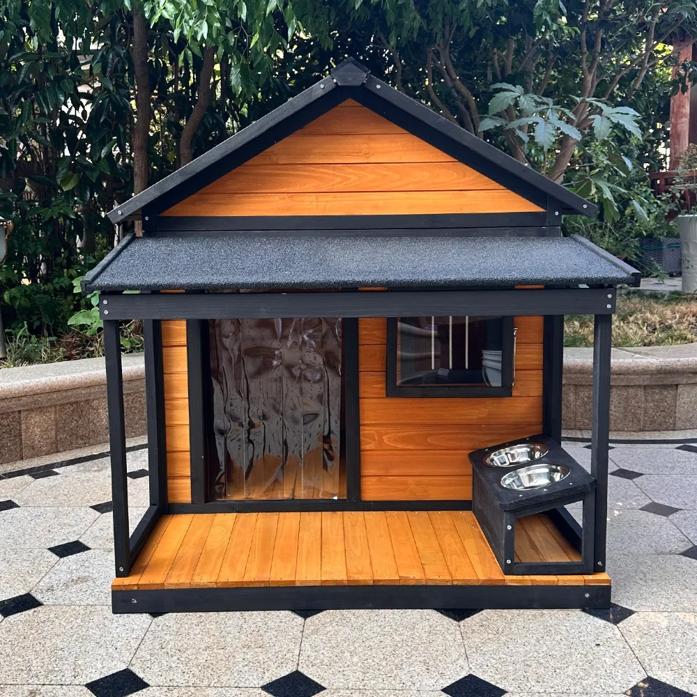 

Outdoor Courtyard Garden Kennel All-weather Cat and Dog Cage Wooden Kennel Four Seasons Kennel Villa Is Easy To Assemble