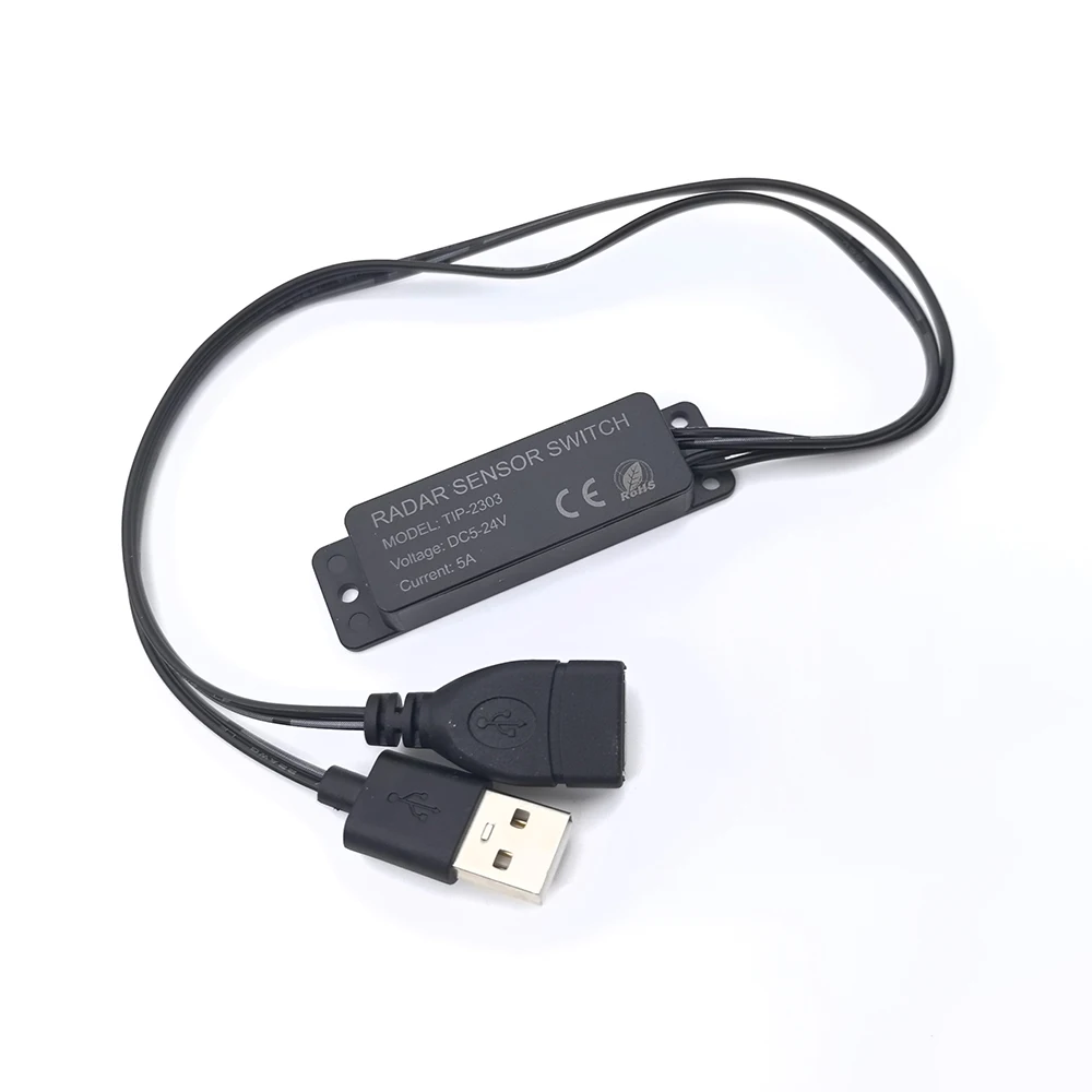 DC 5-24V 5.8G Microwave Radar Sensor Switch Controller Human Body Induction Switch for PWM LED Monochrome Bar Light
