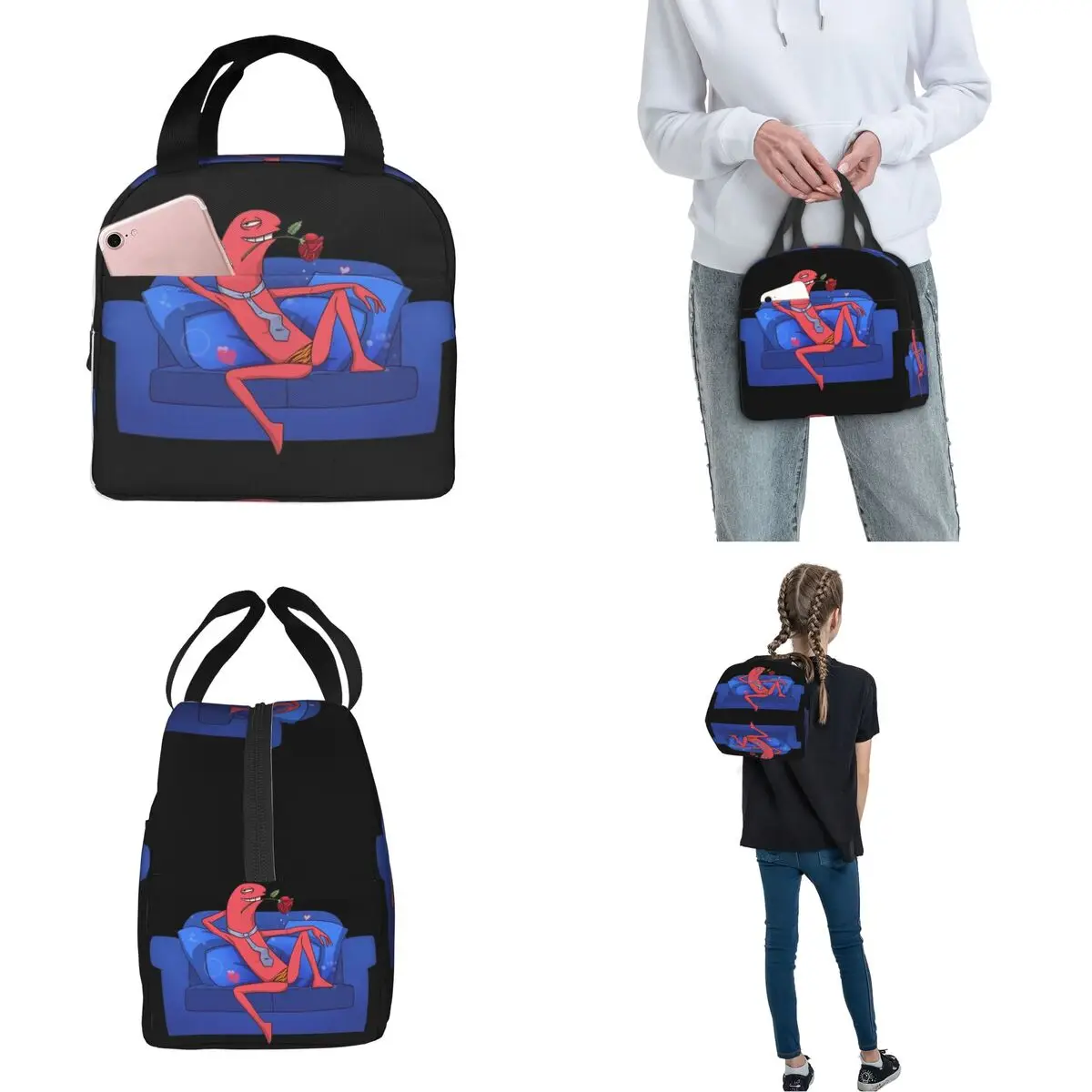 Insulated Lunch Boxes Smiling Friends Cartoon Merch Lunch Container New Arrival Thermal Cooler Lunch Box For Travel