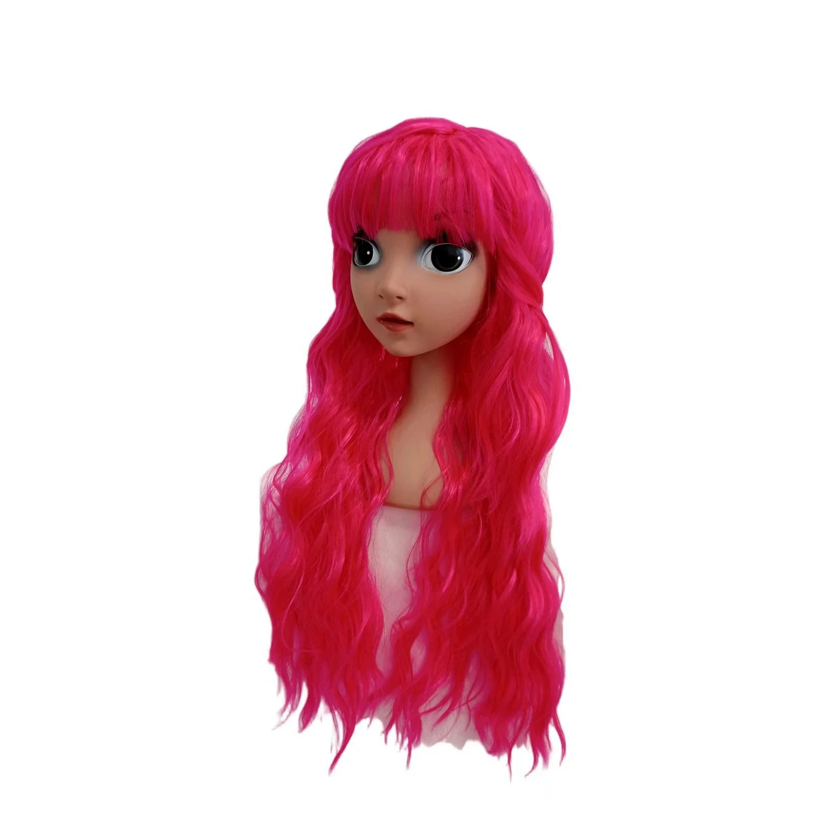 Kids Descendants 5 Red Pink Wig Cosplay Costume Girls 2026 Wicked Wonderland Blue Chloe Role-play Birthday Party Halloween Wig