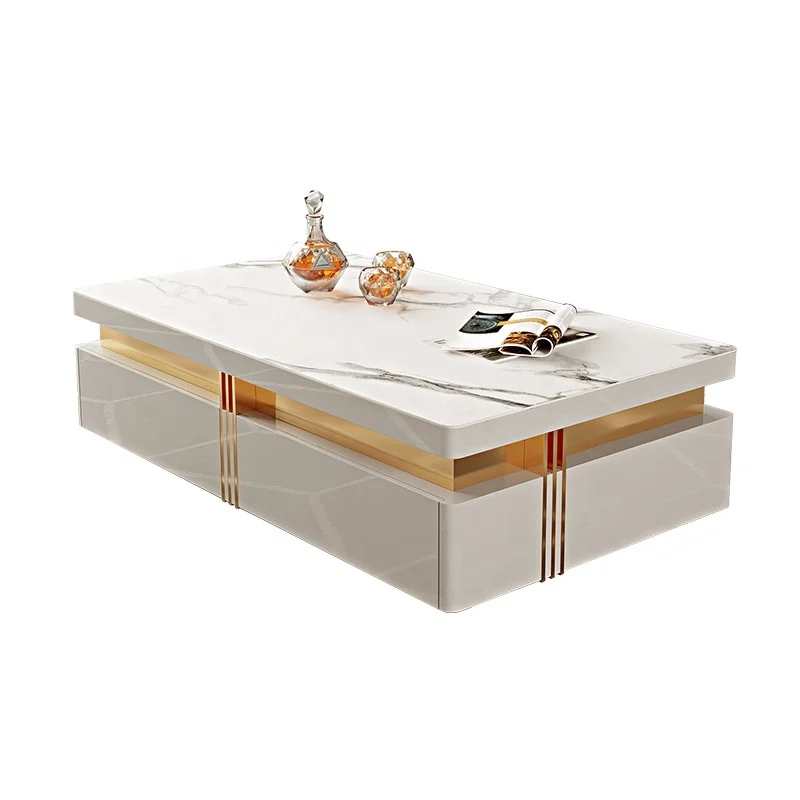 

Modern Coffee Table Carrara White Imported Slate Marble