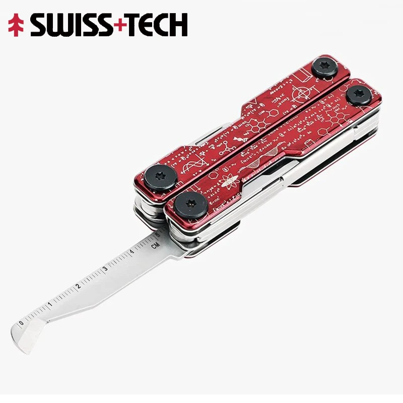 

SWISS TECH 12 In 1 Mini EDC Multi-tool Folding Scissors Multi-functional Tools Portable Outdoor Camping Survival Tool Men's Gift