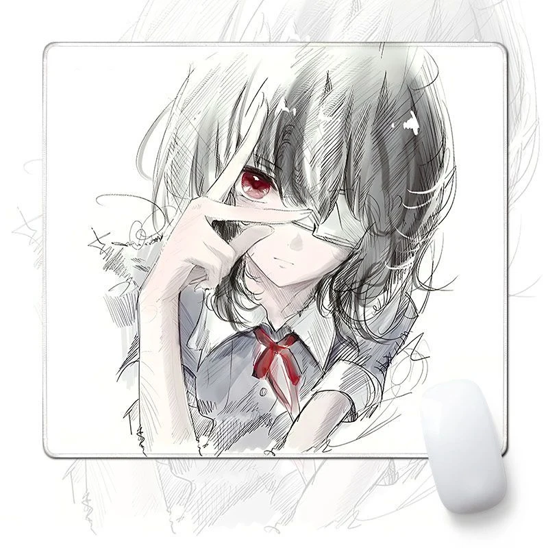 INS милый стеклянный коврик для мыши для девочек, гладкий закаленный коврик для клавиатуры, улучшенный игровой коврик для киберспорта, аксессуары, настраиваемый узор ﻿