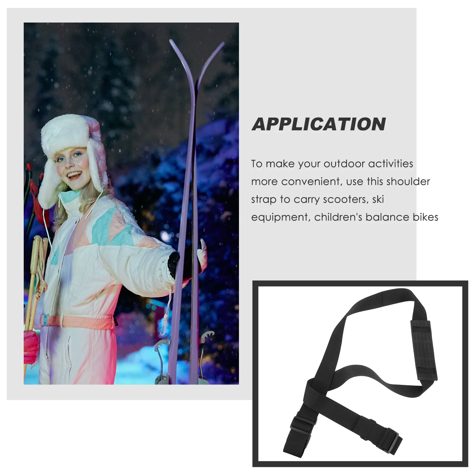 Adjustable Scooter Strap Heavy Duty Shoulder Strap for Outdoor Scooter Carrier Soft Design No Pressure Long Use