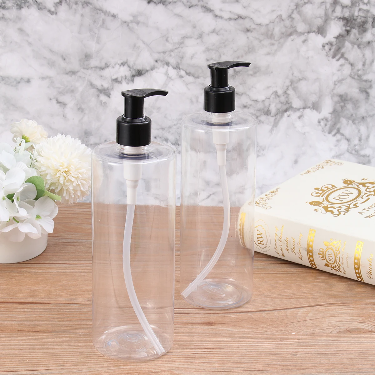 

5 Pcs Foaming Soap Pump Hand Bottle Toiletries Container Flat Shoulders Lotion