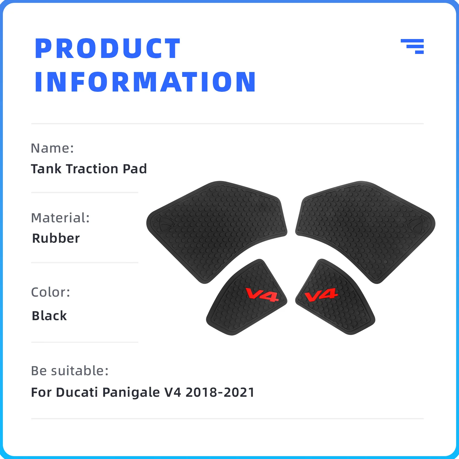 For Ducati Fuel Tank Grip Pads Knee Traction Anti-slip Fuel Tank Sticker V4 Panigale V4S Streetfighter V4 S 2021 2020 2019 2018