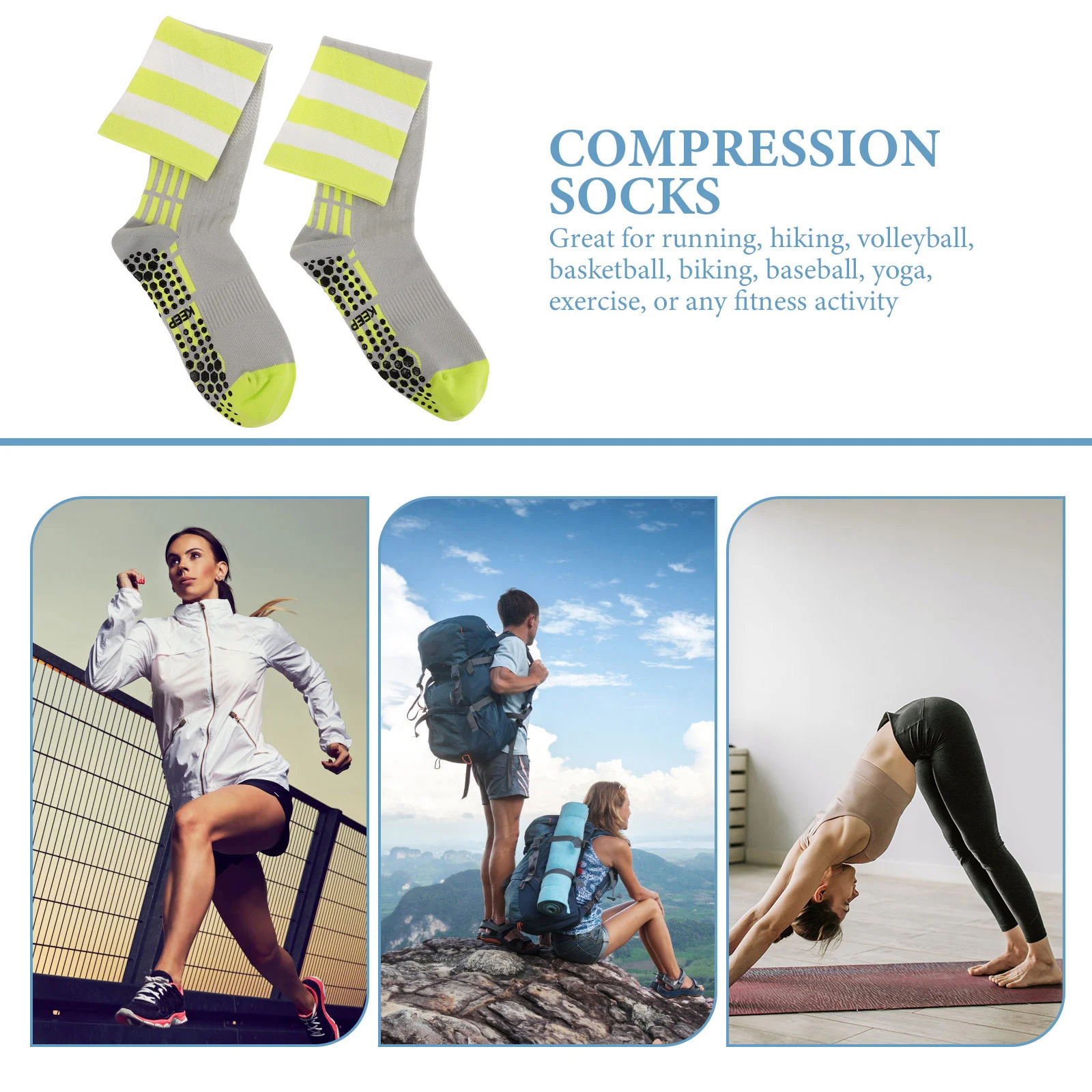 1 زوج تنفس الرطوبة فتل جوارب طويلة إلى الركب ضغط رياضي العجل دعم ركوب الدراجات الجري السفر الرياضة #3