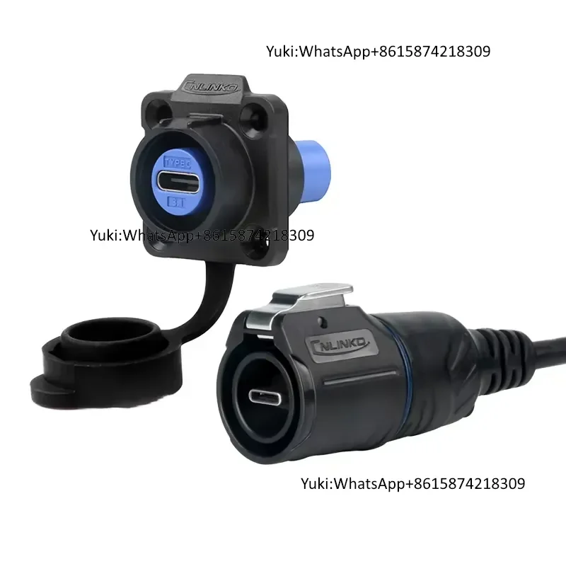 Wholesale Customizable LP16 Type-C Adaptor Connector 4-Hole Plastic Male Female IP67 Waterproof Data Extension Cable