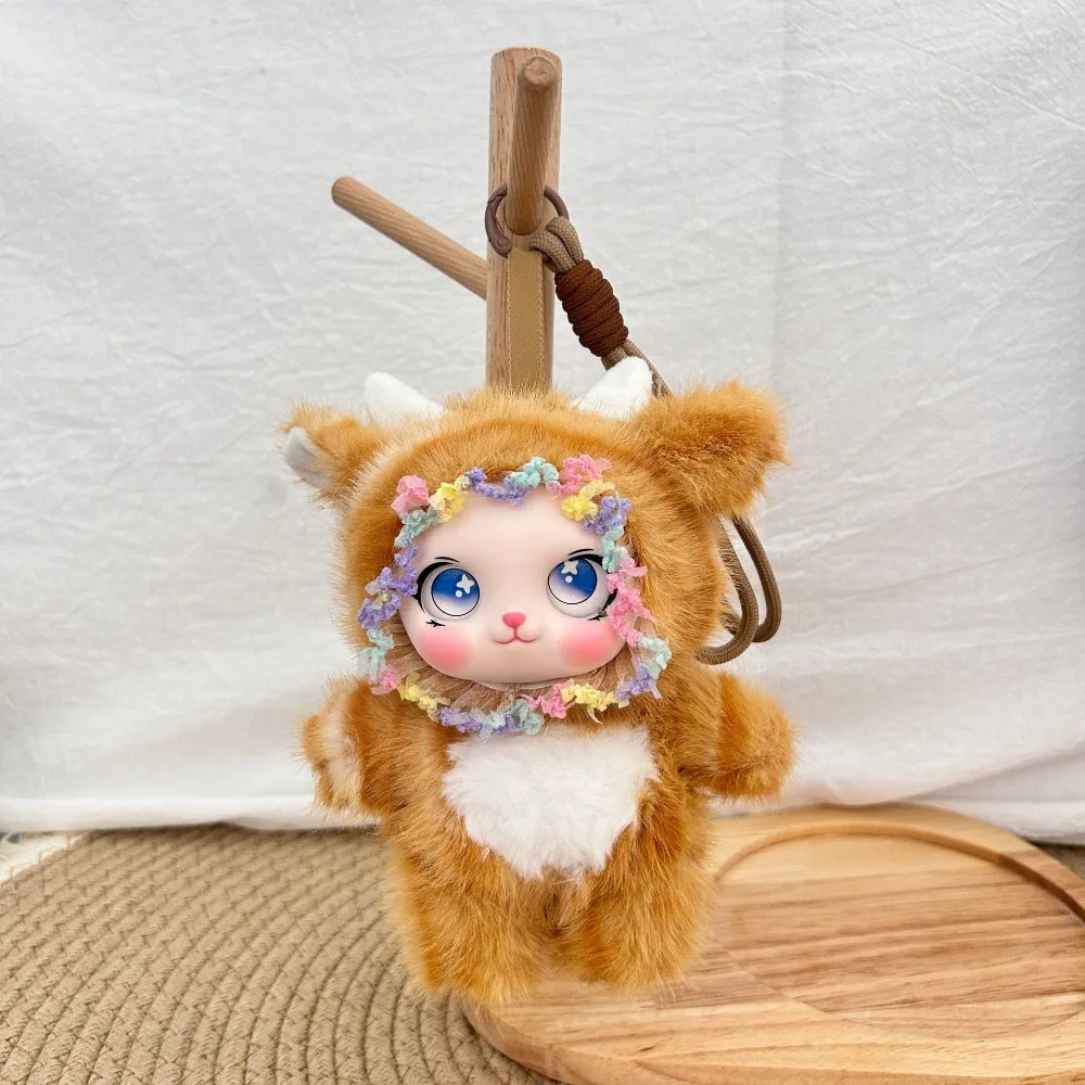 Fluffy Rabbit Keychain Soft Vinyl Face Lint‑Resistant Cute Curly Rabbit Charm Sparkling Big Eyes Skin-Friendly