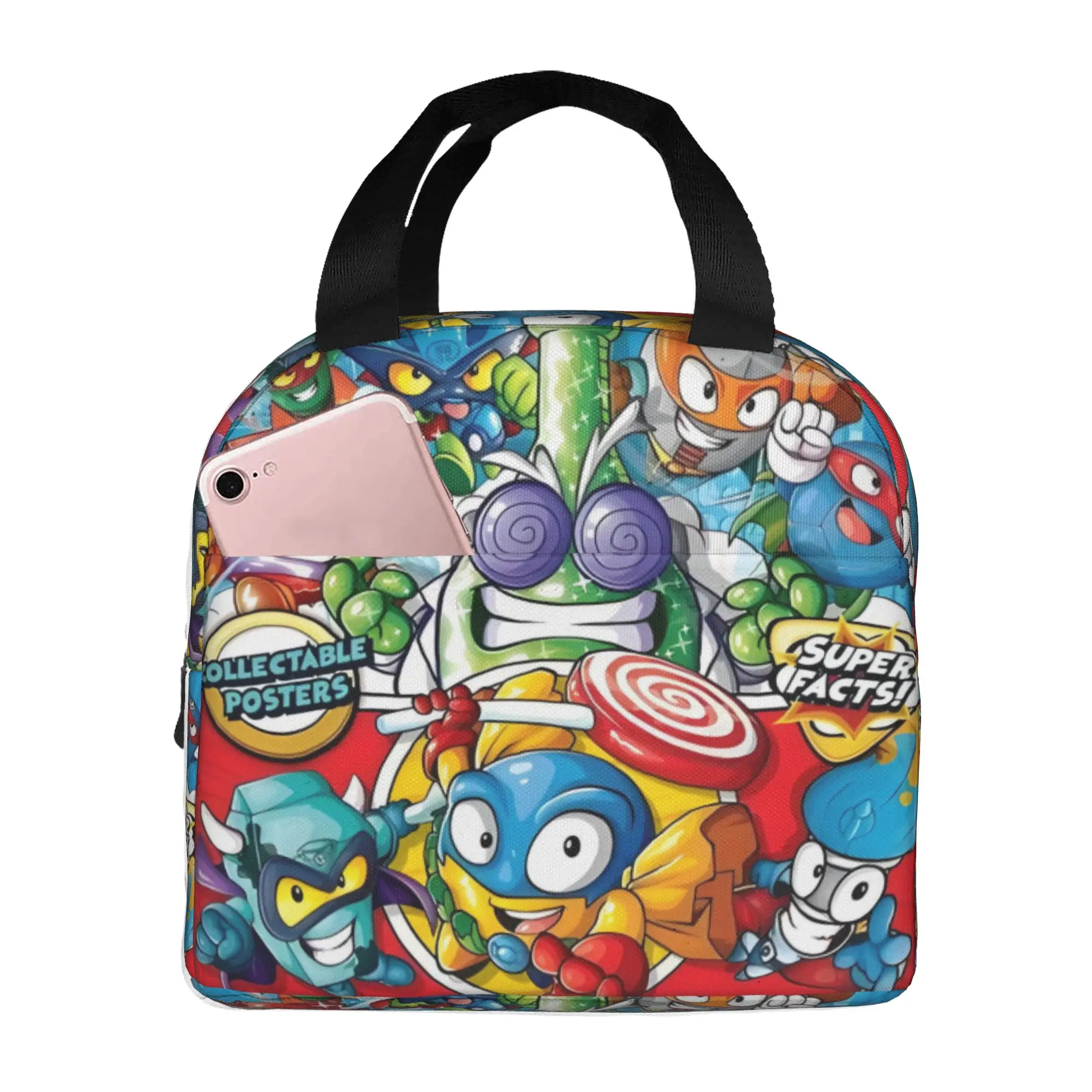 Supers Zingses Insulated Lunch Bag for Work School Adventure Action Cartoon Game Waterproof Cooler Thermal Bento Box Women Men