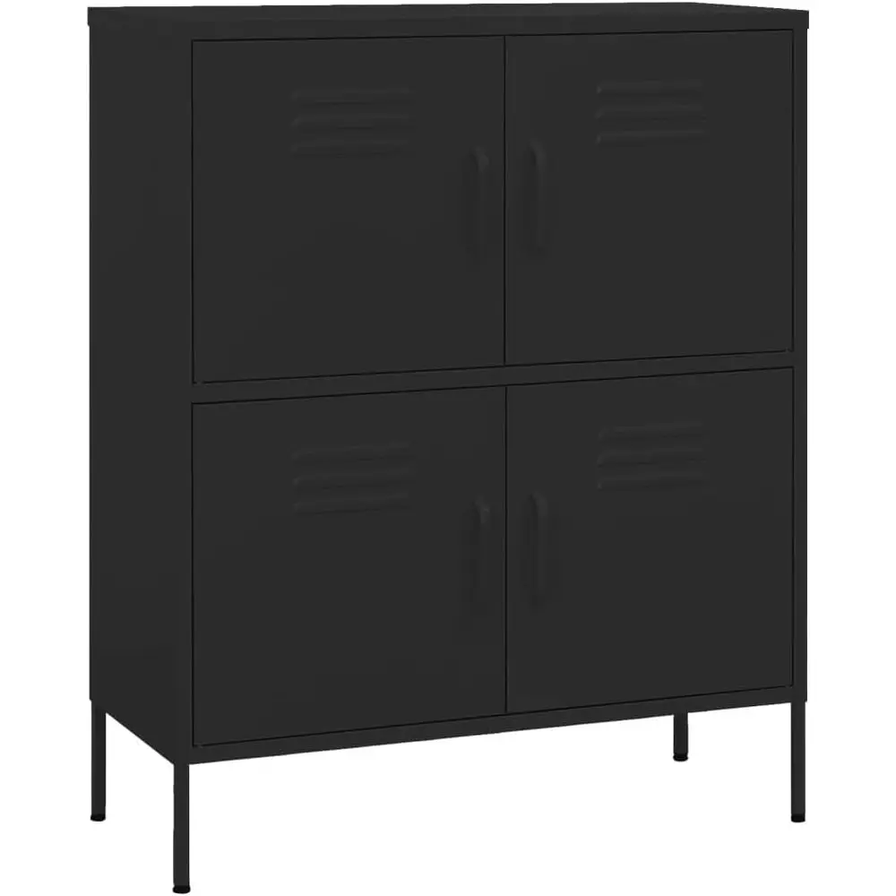 

Freestanding Black Steel Storage Cabinet