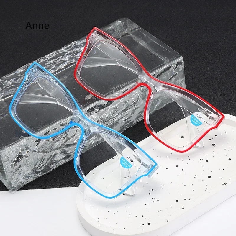 Custom Resin Reading Glasses Frame Lady Trendy Square Spring Hinge Optical Presbyopic Eyeglass Diopter +100+200+300 очки мужские