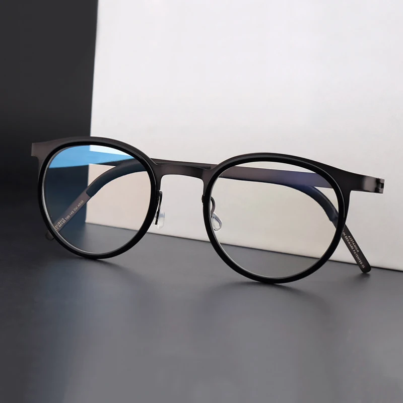 Top Quality Vintage Titanium Round Glasses Frame Men Handmade Retro Optical Eyeglasses Women Blue Light Blocking Myopia Eyewear