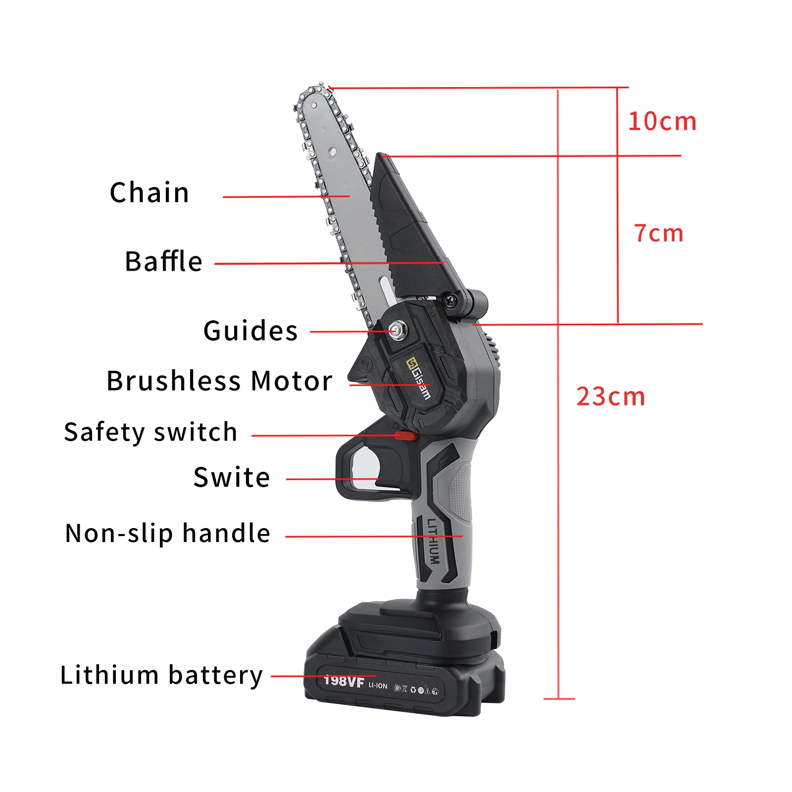 Portable Electric Chainsaw 6Inch Mini Chainsaw Rechargeable Battery Cordless Pruning Saw Power Tool Replace Chain for Makita 18V