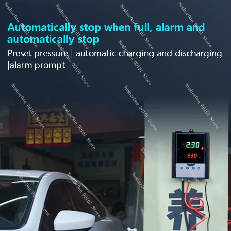 Fully Automatic Tire Inflator Wall-Mounted Digital Display Air Pump Tire Shop Auto Repair Shop Inflation Equipment