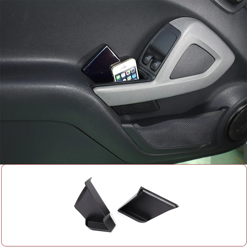 For Mercedes Smart 451 Fortwo 2009-2015 ABS Black Car Door Storage Box Handle Armrest Storage Case Car Interior Accessories