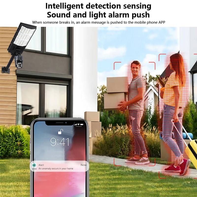 KERUI 4MP 2 في 1 كاميرا إضاءة الشوارع لوحة طاقة شمسية أمن الحركة البشرية عدسة مزدوجة كاميرا خارجية 4G مراقبة بالطاقة الشمسية CCTV