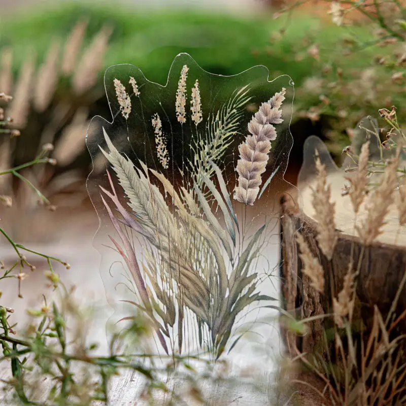 بطاقة عاشق 10 قطعة [سلسلة ريد ويسبر] ملصقات الحيوانات الأليفة الوردي صبغ القصب الكستناء الميدان مارش ريترو ستايل المشهد سكرابوكينغ