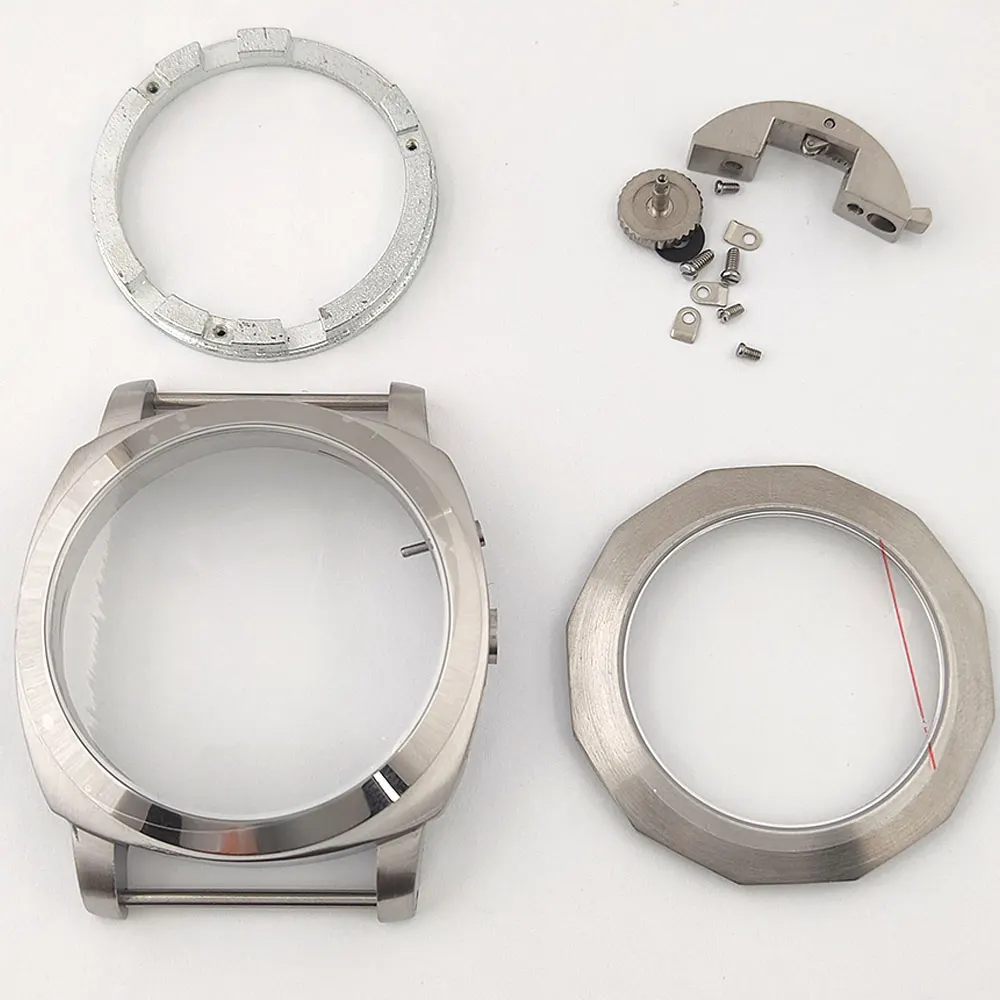 45mm case st2555 case stainless steel case silver case mineral glass suitable for st2555 movement watch accessories