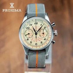 Proxima PX1715 39MM Men Chronograph Mechanical Wristwatches Modify ST1902 Movement Pilot Sapphire Crystal Racing Vintage Watch