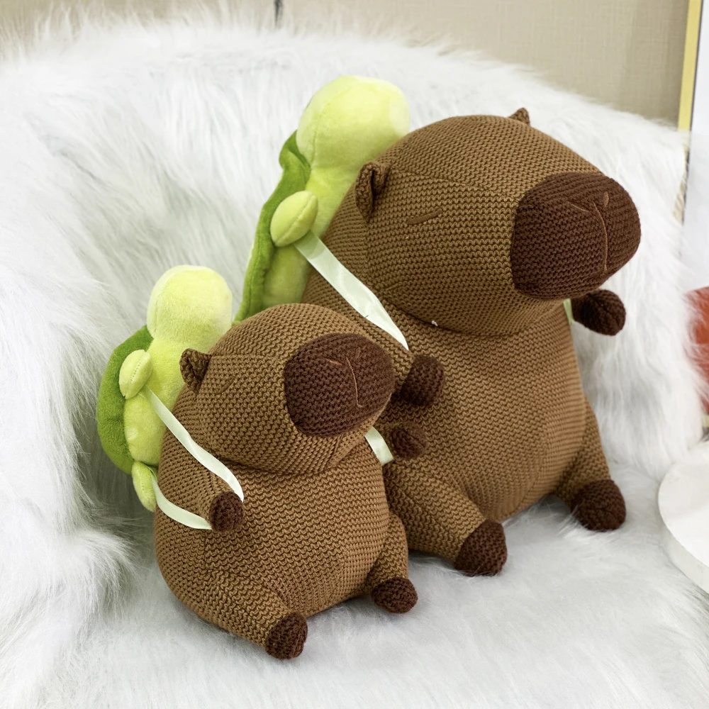 Capivara brinquedo de pelúcia simulação capibara anime fofo brinquedo de malha bebê recheado capivara brinquedo artesanal capivara pelúcia ﻿
