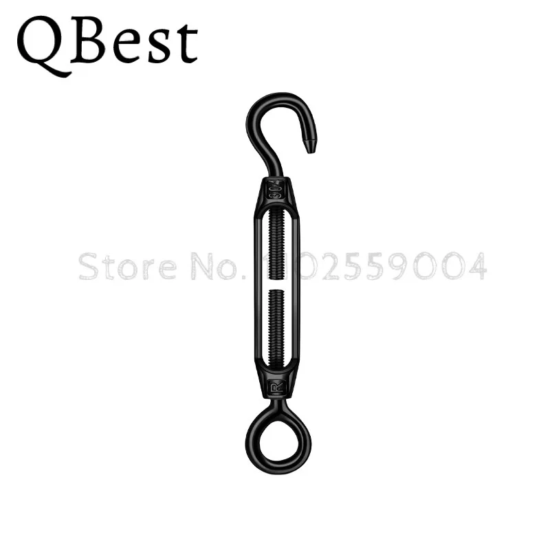 1PCS Stainless Steel Black Hook and Eye Tensioner Rope Cable Tension Adjustable Garden M4 M5 M6 M8 Wire Tensioner