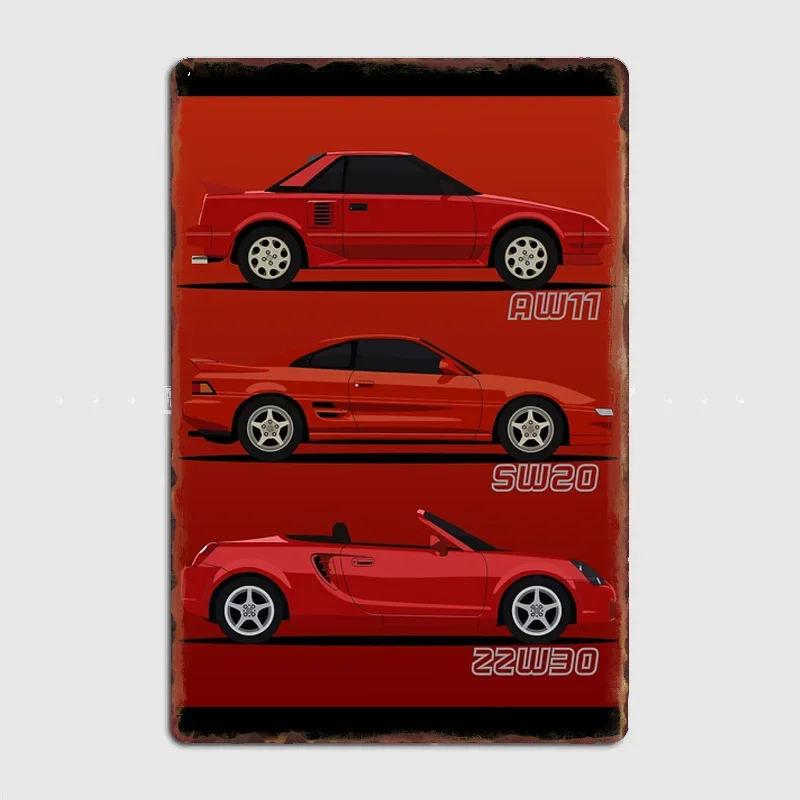 

MR2 Generations Series Classic Sport Car Retro Metal Sign Poster Wall Art Garage Room Decoration Vintage Home Decor