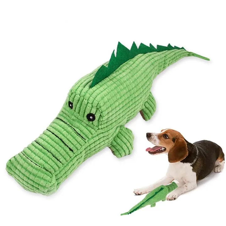 Manufacturer Wholesale Crocodile Shape Interactive Plush Puppy Toy Funny Squeak Toy Dog Chew Toy