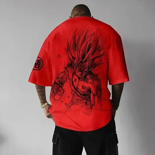 Dragon Ball Animation T-Shirt Herren Sommer Neue Doppelseitige Druck Lose Casual Harajuku Trendy Kurzarm Eltern-kind-Top
