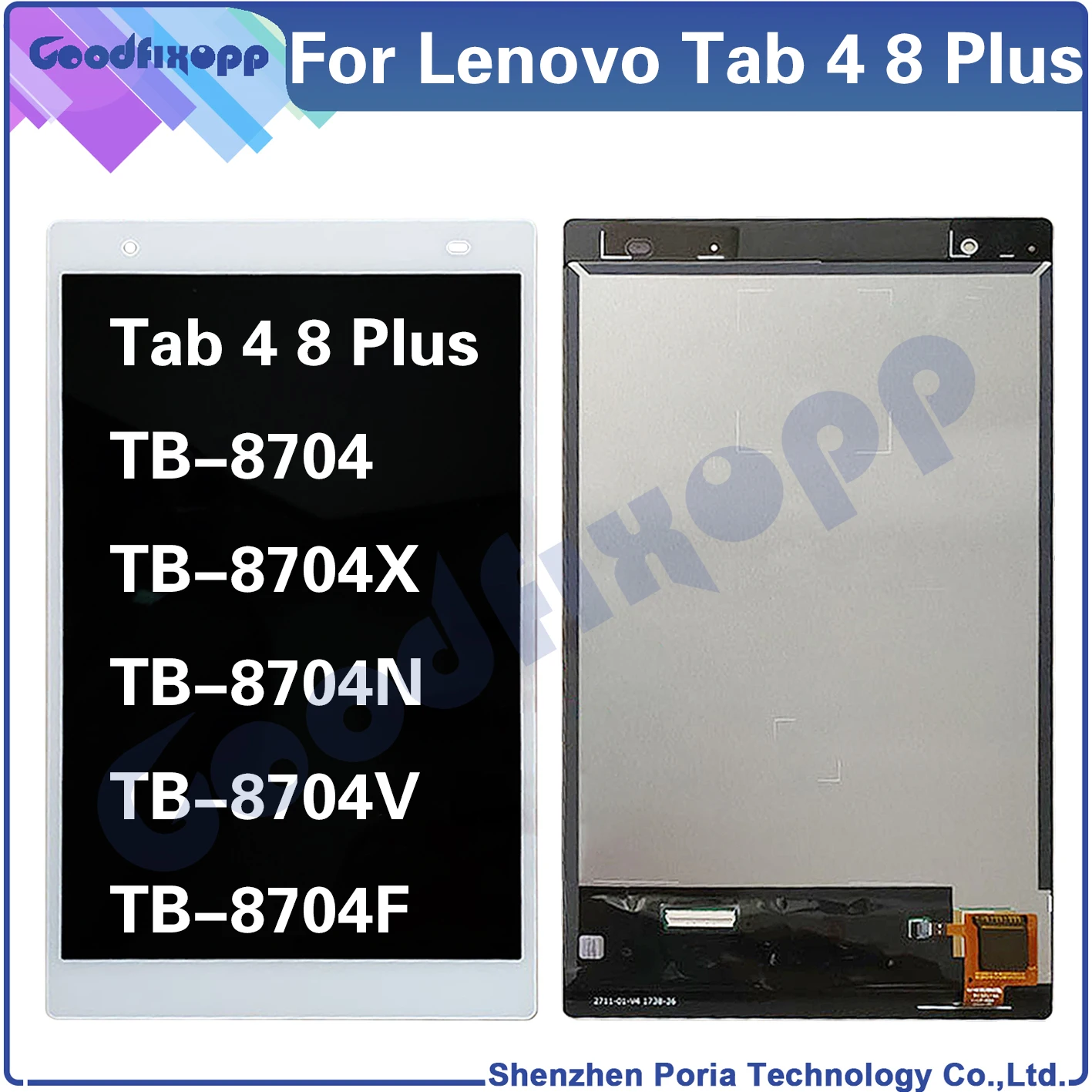 

For Lenovo Tab 4 Plus 8704 TB-8704V TB-8704X TB-8704F TB-8704N TB-8704 LCD Display Touch Screen Digitizer Assembly Replacement