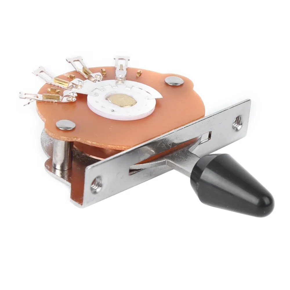 ​5-Way ​Electric Guitar Switch ​With Screws​ White/Black ​Guitar Blade Switch​ Pointed cap ​5-Way Switch​ for ST Electric Guitar