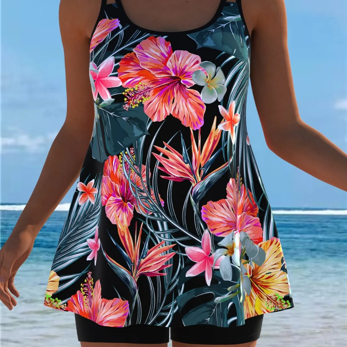 New Tankini Swimwears Tankini Set Sexy Swimsuit Women Summer Bathing Suit Bikini Set Sleeveless Beach Swimming Suit Female view 2