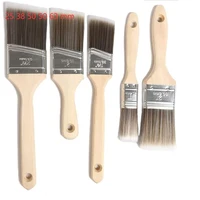 5Pcs Paint Brush Set White Coffee-colored Paint Long-handled Bevel Art-specific Nylon Brushes for Barbecues and Marine Use 3