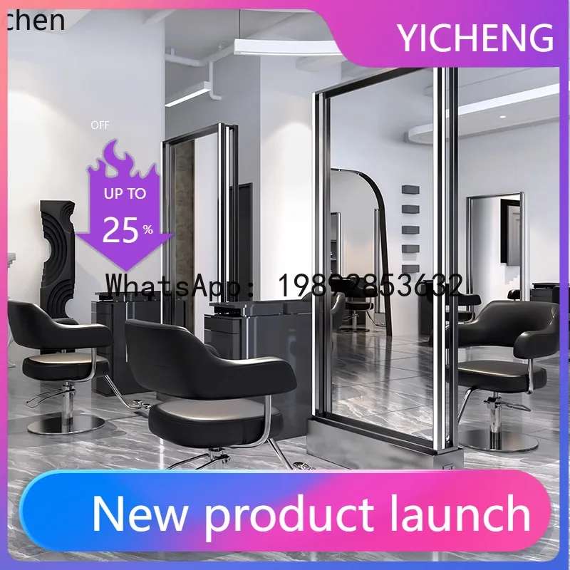 

H2 barber shop hair cutting mirror table hair shop base mirror single and double-sided floor mirror hair cutting salon