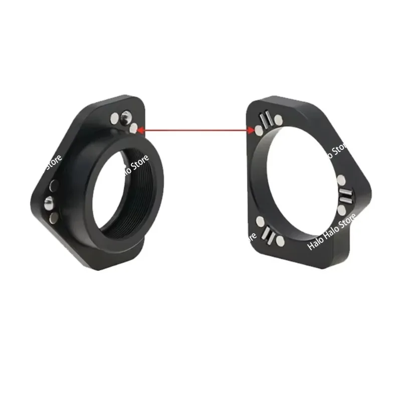 Black Anodized Aluminum Alloy Magnetic Quick-Release Lens Mount Optical Mirror Holder SM1 Thread M4 Bottom Mount