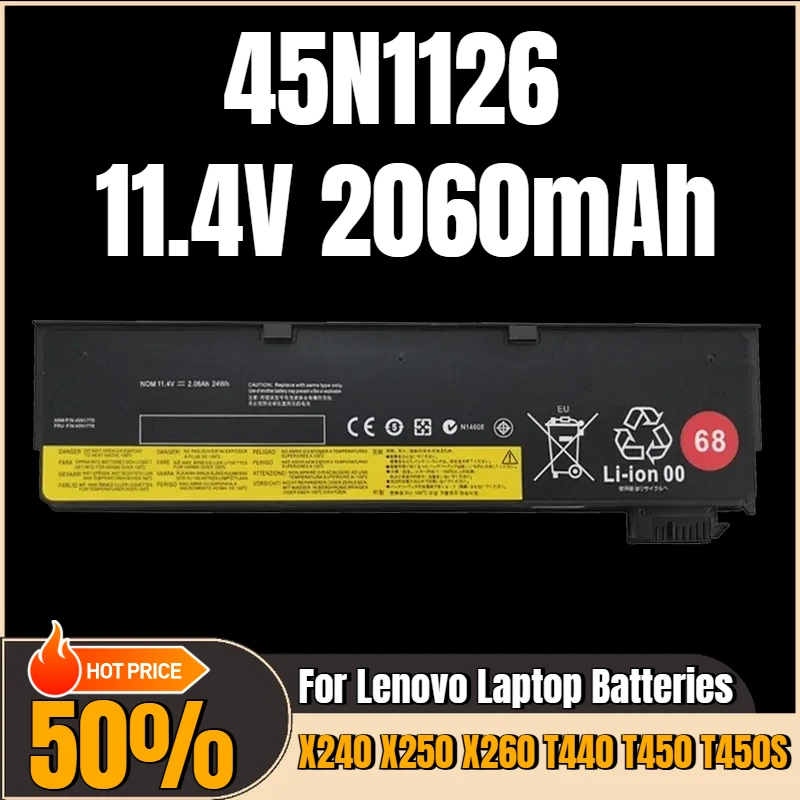 

New Replacement Laptop Battery 2060mAh 45N1126 for Lenovo ThinkPad T440 T450 T450S T460 T460PT550 T560 W550 X240 X250 X260 X270