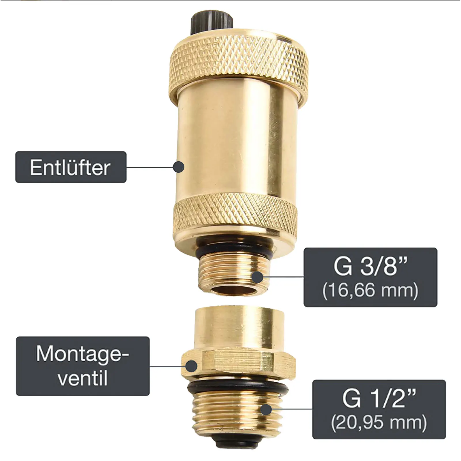 1pcs Quick Air Vent Valve For Heating Systems Automatic 1/2 Inch 3/8 Inch DN15 DN10 Brass With Shut-Off Valve