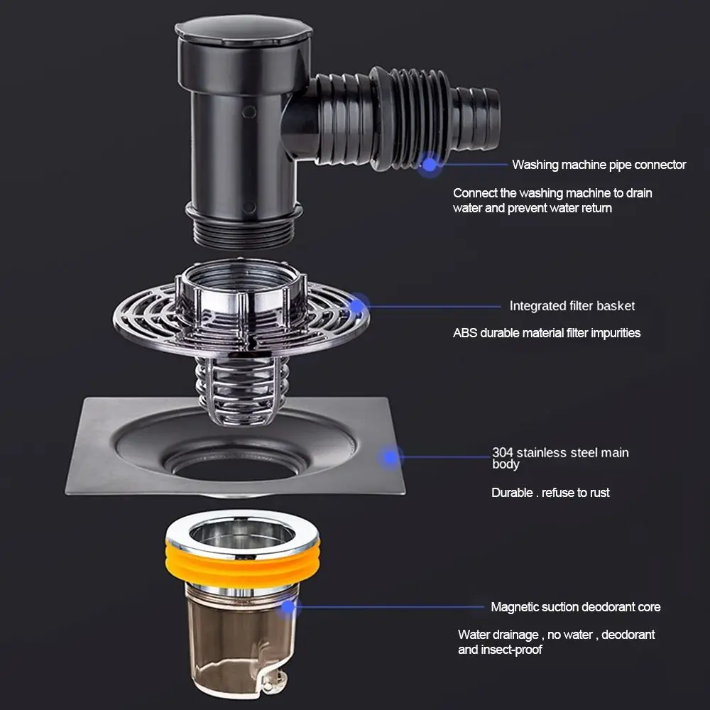 New Snap Joint Washing Machine Floor Drain Cover Double Purpose Pipe Connector Sewer Special Elbow Pipe Joint Large Outfall