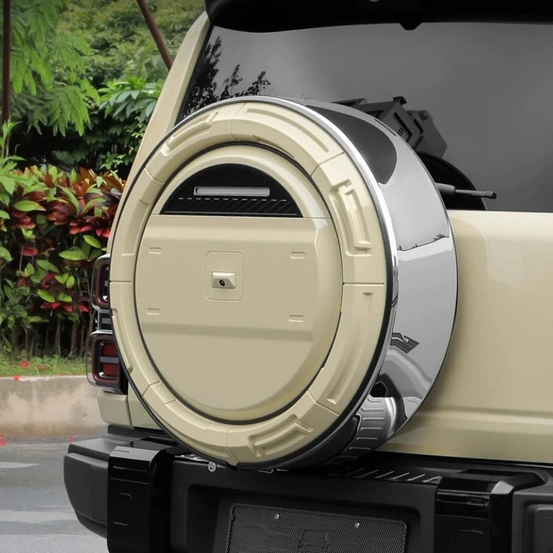 Car Spare Tire Cover Stainless Steel Tailgate Wheel Protector For Chery iCAR V27 2026 Exterior Modification Accessories