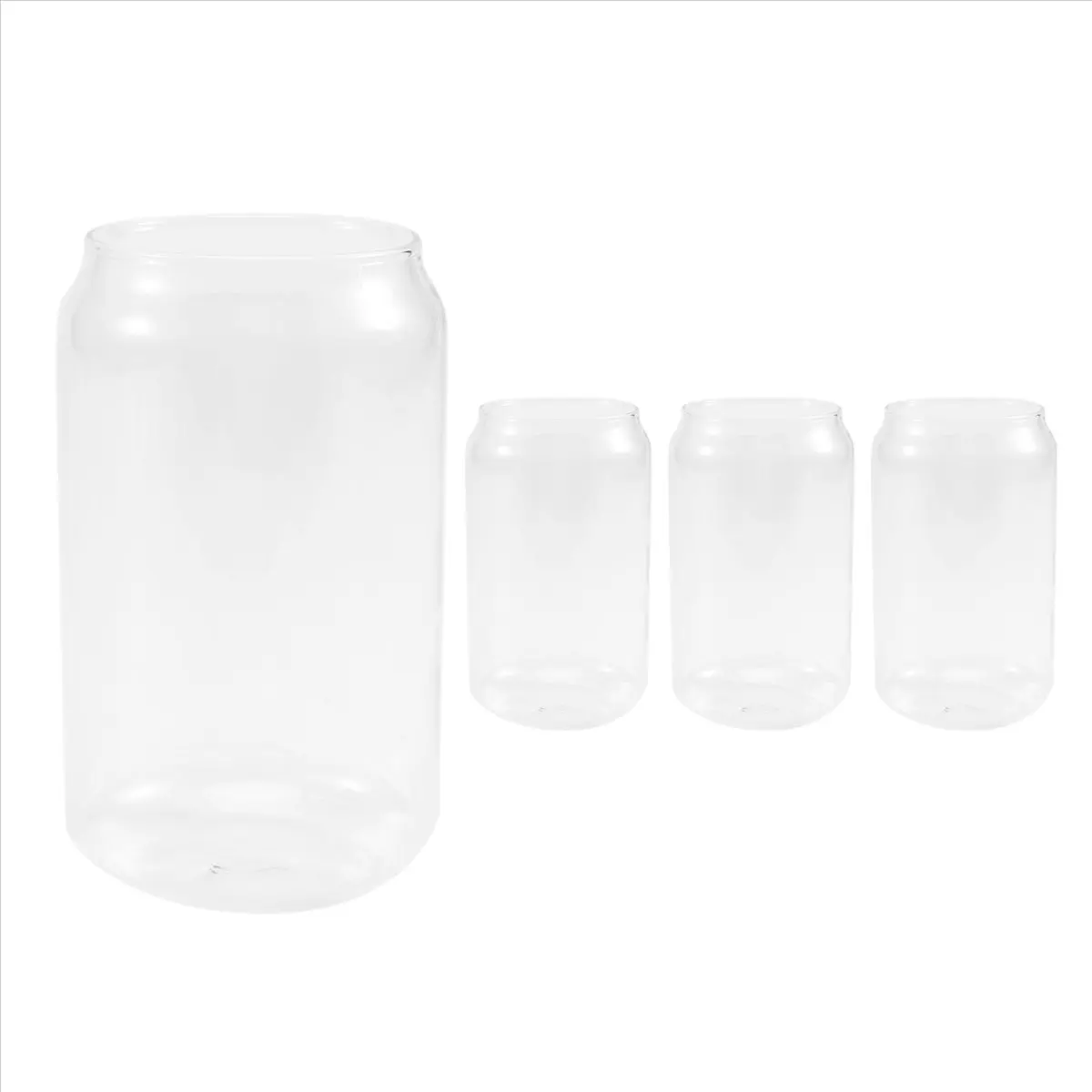 A97G 4 Pack Can Shape Glass Fashion Water Milk Juice Simple Juice Cup Beer Glass Shake Glass Dessert Cup Mug, 400ML