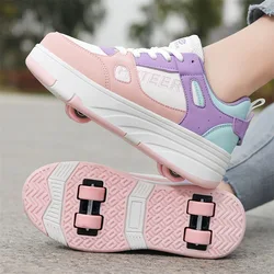 Four Wheels Girls Children Roller Shoes Boys Sneakers Breathable Fashion Women And Kids Skates Size 30-42